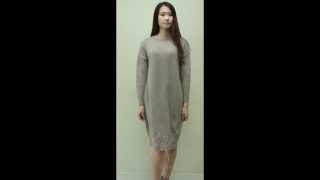 Angora Wool Oversized Sweater Dress in PaleBrown