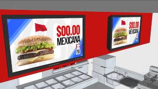 Diseño 3D del Local - Hamburguesas Burger Flags