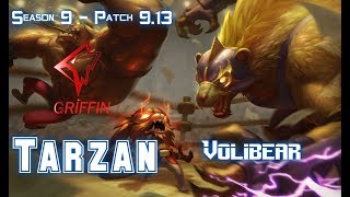 GRF Tarzan VOLIBEAR vs XIN ZHAO Jungle - Patch 9.13 KR Ranked