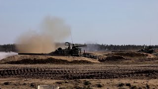 Танкисты ЗВО на учении в Алабине