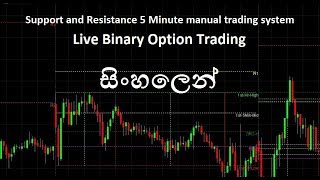 Binary Option 5 minute Manual Trading Lesson ( Support & Resistance ) Live..