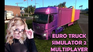 Девушка-дальнобойщица в Euro Truck Simulator 2 Multiplayer))))