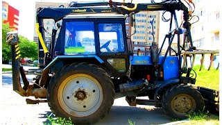ПРО ТРАКТОР настоящий СИНИЙ ТРАКТОР с граблями и сеном СПЕЦТЕХНИКА ДЛЯ ДЕТЕЙ сельхозтехника малышам