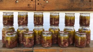 Село. Коротко о гусиной тушенке и о яблочном соке. Первый опыт.