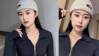 머리 안 감은날ㅎ… 쿨톤 데일리 비니 메이크업 쿨톤인척 하는 웜톤 인간 | daily cool tone makeup
