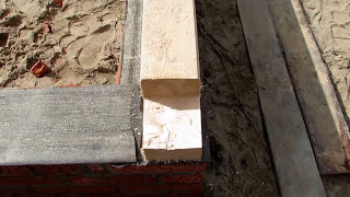 Баня 4 на 6 из бруса / Выложен цоколь из кирпича
