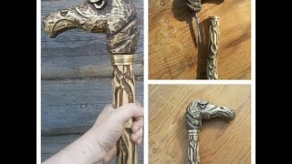 Трость с секретом без токарки DIY Eagle Wood Carving