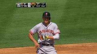 SF@COL: Pence knocks in two in suspended game