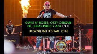 Guns N' Roses, Ozzy, Judas Priest y A7X en Download 2018