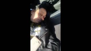 Drunk woman in car