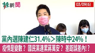 【辣新聞152 重點摘要】黨內選陳建仁31.4%＞陳時中24%！ 疫情是變數？ 國民黨連累蔣萬安？ 差距誤差內!? 2022.03.09(6)
