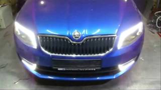 Skoda Octavia A7 тюнинг передней оптики и ПТФ