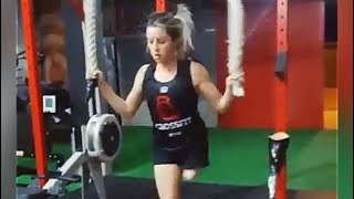 Beautiful Amputee Girl: Jump & Fall