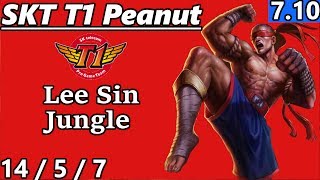 SKT T1 Peanut Lee Sin Jungle Full Gameplay S7 Patch 7.10