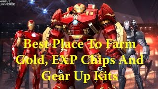 Marvel Future Fight - Best Place To Farm Gold, EXP Chips and Gear Up Kits