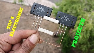 TOP 4 ELECTRONIC PROJECTS WITH MOSFET Z44N, TRANSISTOR BD140 & SOLAR PANEL