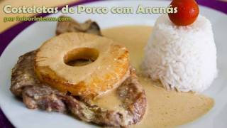 Costeletas de Porco com Ananás