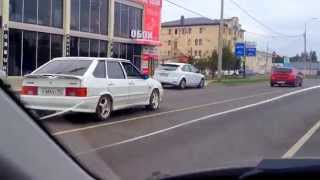 Ваз 2114 на Lenso в движении.