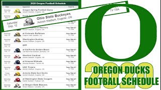 OREGON DUCKS 2020 FOOTBALL SCHEDULE PREVIEW
