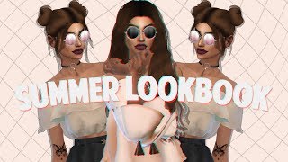 SIMS 4 CAS | SUMMER LOOKBOOK | Collab w/ Txartte + FULL CC LIST & DOWNLOAD