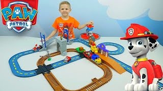 ЩЕНЯЧИЙ ПАТРУЛЬ для детей - Собираем набор железная дорога и База. Paw Patrol Adventure Railway