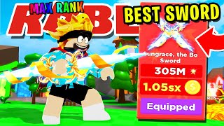 GETTING MAX "THANOS SLAYER" RANK AND STRONGEST SWORD IN ROBLOX SLASHING SIMULATOR!!