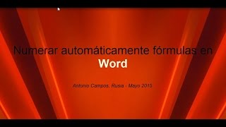 Como numerar automaticamente formulas en Word