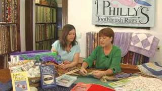 Phyllis demonstrates making a rug