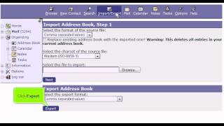 How to export contacts from Horde