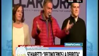 Desde Córdoba, Schiaretti: "Reconocemos la derrota"