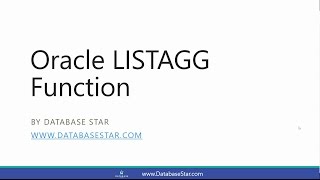 Oracle LISTAGG Function
