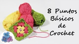 Como hacer 8 Puntos Basicos de Crochet Trapillo Curso de Crochet XXL Ganchillo Pintura Facil