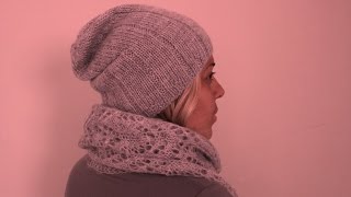 Ультрамодная удлиненная шапка БИНИ спицами. Мастер-класс. Современное вязание в тренде!
