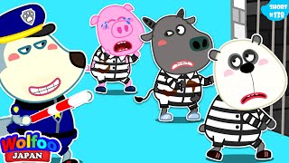 警官と囚人のふりをする ショートカートゥーン＃138 Wolfoo Japan