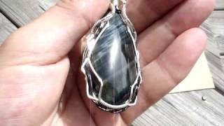 "Deep Blue" - Tigers Eye Wire Wrap