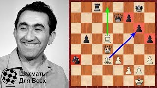 Шахматы. Тигран Петросян. Комбинационная ИЗЮМИНКА красивого СТРАТЕГИЧЕСКОГО ШЕДЕВРА!