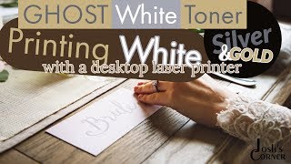 Ghost White Toner - Stationary - Printing black wedding invitations with white and silver and gold