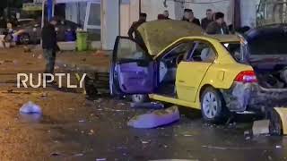 Iraq: Baghdad street damaged after explosions