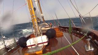 Colin Archer Traditionssegler, von Porto nach Gibraltar. GoPro-Aufnahmen