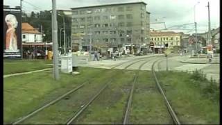 Brno, tram line 1 in driver cab. part 3, real time