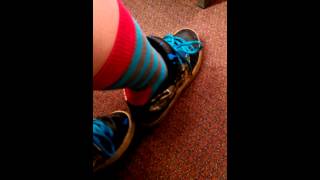 Foot dipping in sneakers