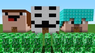 House Head Noob Pro and Hacker vs Head Base Creeper - Minecraft Battle