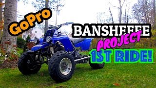 PROJECT BANSHEE 1ST RIDE GOPRO UNEDITED VERSION YAMAHA RESTORE 350 2-STROKE QUAD VLOG