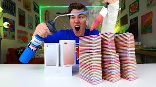 GLOWING 1000 DEGREE Knife vs 100 iPhone 7's
