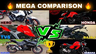 Hero Xtreme 160R vs Honda X Blade vs Apache vs Pulsar vs Gixxer vs FZ ????MEGA COMPARISON || RASH_GEAR