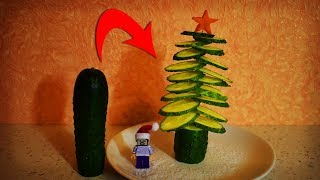 ЁЛКА-ОГУРЕЦ ДЛЯ НУБИКА! КАК СДЕЛАТЬ ЁЛКУ ИЗ ОГУРЦА! СЕРВИРОВКА НОВЫЙ ГОД СТОЛ