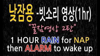 ? [낮잠꿀잠]1시간 숙면 빗소리 ASMR+마지막1분 알람 깨우기! !? Gentle Rain Sounds at Night-Relaxing Sleep ? HD
