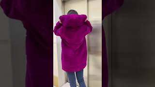 Шуба из меха импортного бобрика с капюшоном?САДОВОД ✔️ТЯК МОСКВА