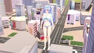 [MMD] Giantess Growth + Breast Expansion Test [巨大娘]