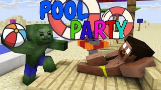 Monster School: POOL PARTY CHALLENGE - Minecraft Animation